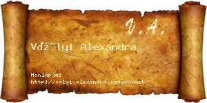 Vályi Alexandra névjegykártya